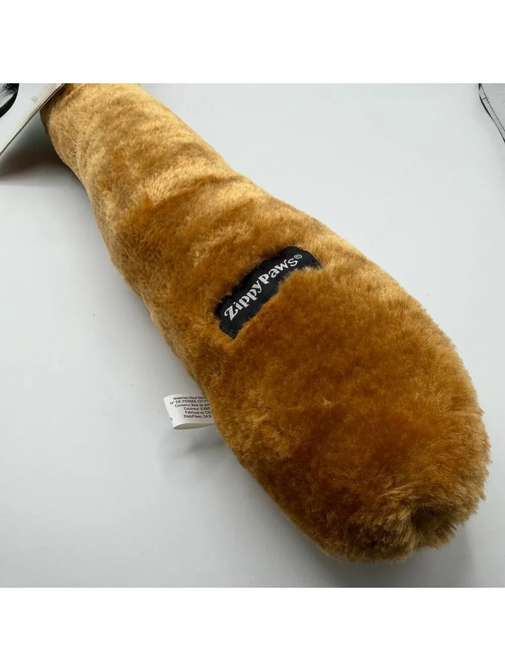 ZippyPaws Jigglerz Baguette Plush Squeaky Dog Toy Brown Bread ZP1122 Cute NWT